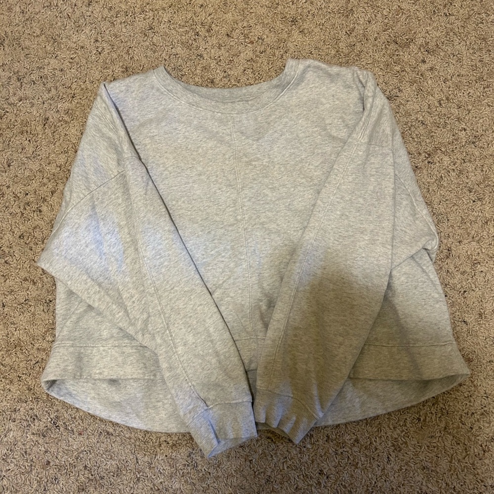 All in Motion Light Gray Cropped Crewneck